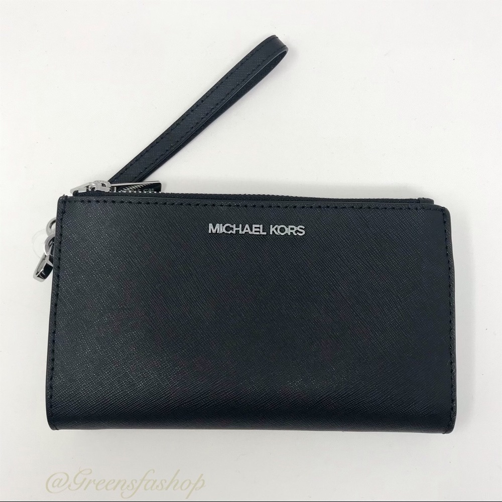 New Michael Kors double zip leather wristlet